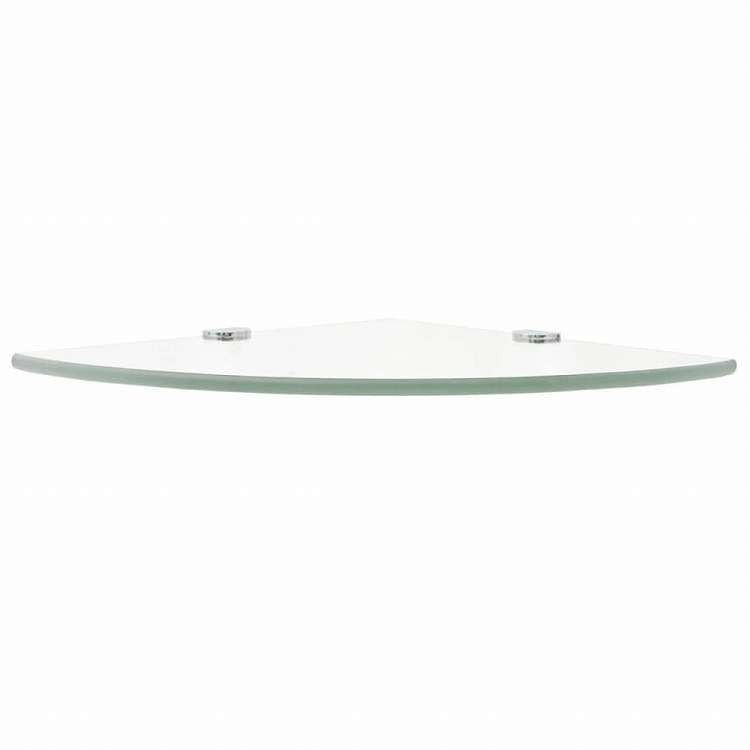 vidaXL コーナーシェルフ 2点 クロームサポート付き ガラス クリア 35x35 cm (243853x2)家具 棚 壁面収納棚・壁面ラック(代引不可)