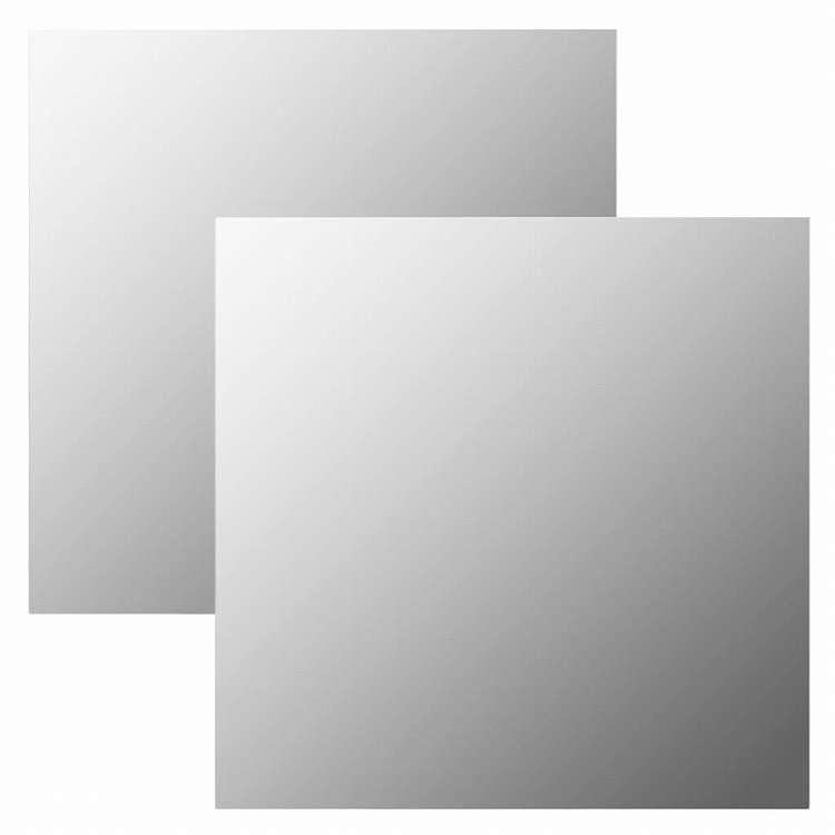 vidaXL 3051622 vidaXL ウォールミラー 2点セット 50x50cm スクエア ガラス製 (245698x2点)ホーム&ガーデン デコレーション 鏡(代引不可)