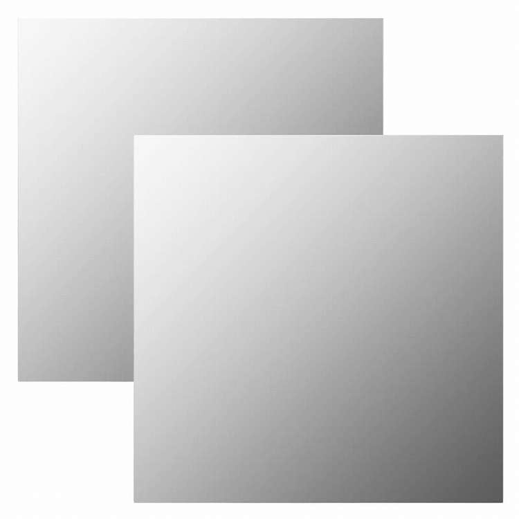 vidaXL ウォールミラー 2点セット 60x60cm スクエア ガラス製ホーム&ガーデン デコレーション 鏡(代引不可)