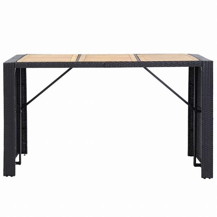 vidaXL 屋外バー7点セット クッション付き ポリラタン製 ブラック家具 アウトドア家具 屋外家具セット(代引不可)