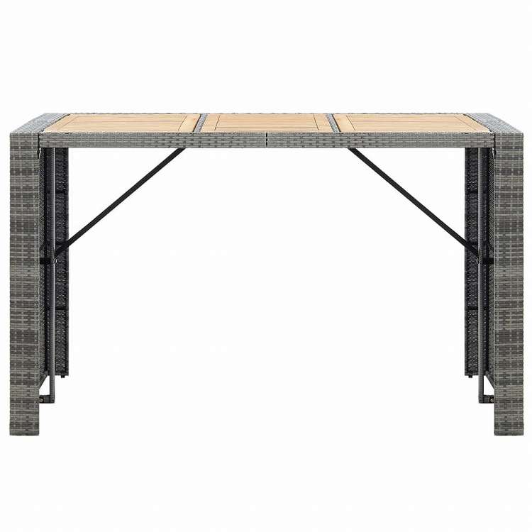 vidaXL 屋外バー7点セット クッション付き ポリラタン製 グレー家具 アウトドア家具 屋外家具セット(代引不可)