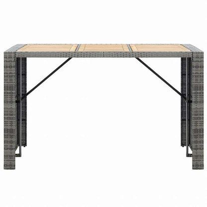 vidaXL 屋外バー7点セット クッション付き ポリラタン製 グレー家具 アウトドア家具 屋外家具セット(代引不可)