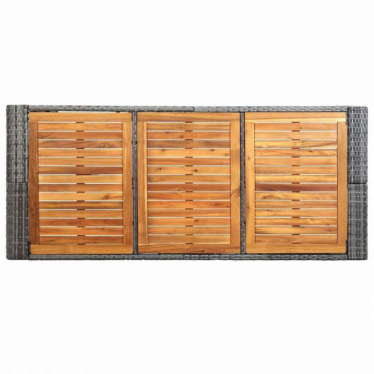 vidaXL 屋外バー7点セット クッション付き ポリラタン製 グレー家具 アウトドア家具 屋外家具セット(代引不可)