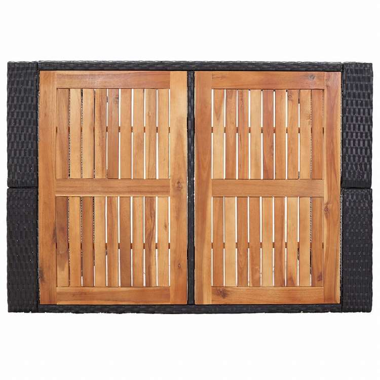 vidaXL 屋外バー5点セット ポリラタン&アカシア材 ブラック家具 アウトドア家具 屋外家具セット(代引不可)