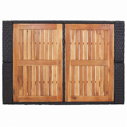 vidaXL 屋外バー5点セット ポリラタン&アカシア材 ブラック家具 アウトドア家具 屋外家具セット(代引不可)