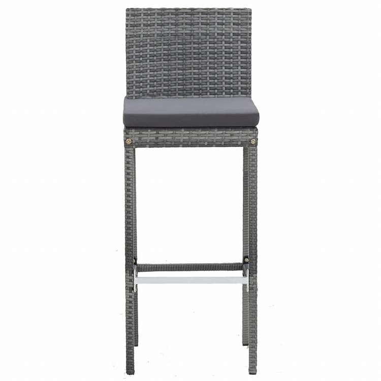 vidaXL 屋外バー5点セット ポリラタン&アカシア材 グレー家具 アウトドア家具 屋外家具セット(代引不可)