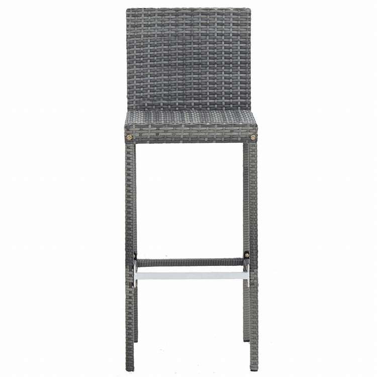 vidaXL 屋外バー5点セット ポリラタン&アカシア材 グレー家具 アウトドア家具 屋外家具セット(代引不可)