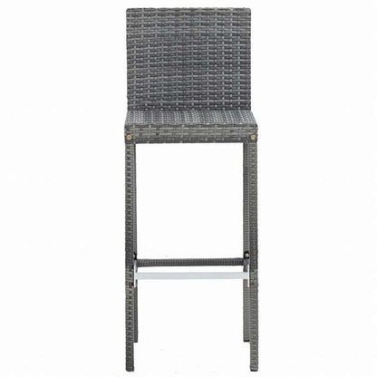 vidaXL 屋外バー5点セット ポリラタン&アカシア材 グレー家具 アウトドア家具 屋外家具セット(代引不可)