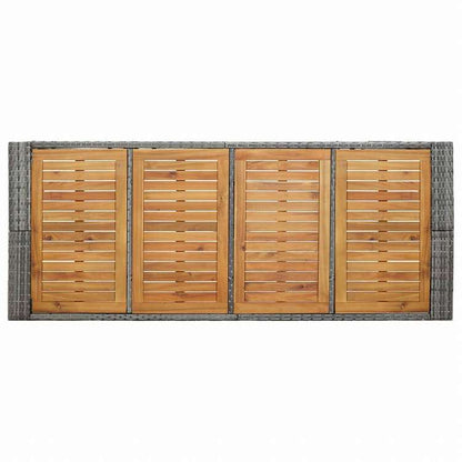 vidaXL 屋外バー9点セット ポリラタン&アカシア材 グレー家具 アウトドア家具 屋外家具セット(代引不可)