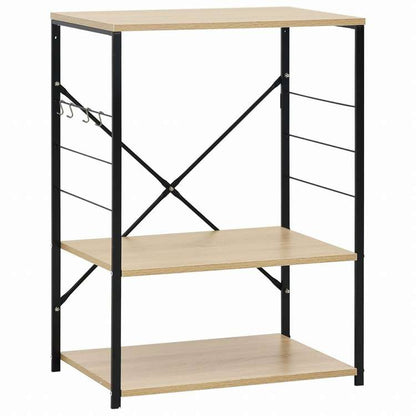 vidaXL 電子レンジキャビネット ブラック&オーク 60x39.6x79.5 cm エンジニアリングウッドホーム&ガーデン キッチン&ダイニング キッチンツール&調理器具 キッチン収納 調理道具ホルダー・ラック(代引不可)