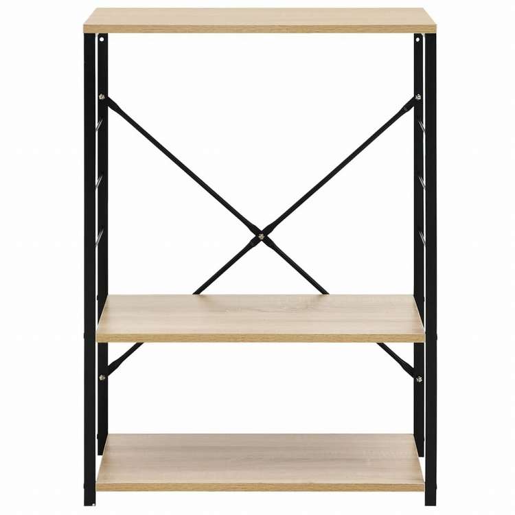 vidaXL 電子レンジキャビネット ブラック&オーク 60x39.6x79.5 cm エンジニアリングウッドホーム&ガーデン キッチン&ダイニング キッチンツール&調理器具 キッチン収納 調理道具ホルダー・ラック(代引不可)