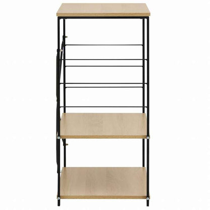 vidaXL 電子レンジキャビネット ブラック&オーク 60x39.6x79.5 cm エンジニアリングウッドホーム&ガーデン キッチン&ダイニング キッチンツール&調理器具 キッチン収納 調理道具ホルダー・ラック(代引不可)