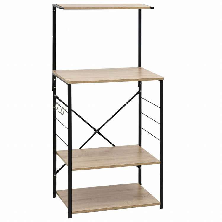 vidaXL 電子レンジキャビネット ブラック&オーク 60x39.6x123 cm エンジニアリングウッドホーム&ガーデン キッチン&ダイニング キッチンツール&調理器具 キッチン収納 調理道具ホルダー・ラック(代引不可)