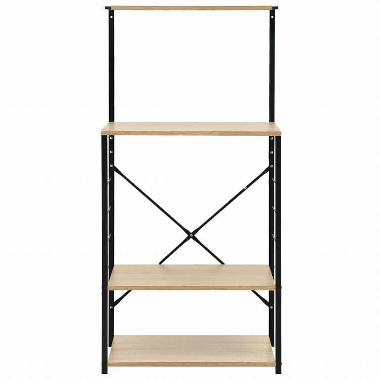 vidaXL 電子レンジキャビネット ブラック&オーク 60x39.6x123 cm エンジニアリングウッドホーム&ガーデン キッチン&ダイニング キッチンツール&調理器具 キッチン収納 調理道具ホルダー・ラック(代引不可)