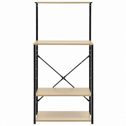 vidaXL 電子レンジキャビネット ブラック&オーク 60x39.6x123 cm エンジニアリングウッドホーム&ガーデン キッチン&ダイニング キッチンツール&調理器具 キッチン収納 調理道具ホルダー・ラック(代引不可)