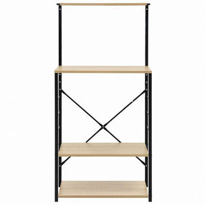 vidaXL 電子レンジキャビネット ブラック&オーク 60x39.6x123 cm エンジニアリングウッドホーム&ガーデン キッチン&ダイニング キッチンツール&調理器具 キッチン収納 調理道具ホルダー・ラック(代引不可)