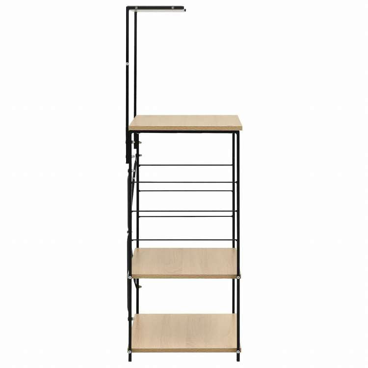 vidaXL 電子レンジキャビネット ブラック&オーク 60x39.6x123 cm エンジニアリングウッドホーム&ガーデン キッチン&ダイニング キッチンツール&調理器具 キッチン収納 調理道具ホルダー・ラック(代引不可)