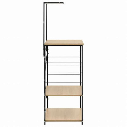 vidaXL 電子レンジキャビネット ブラック&オーク 60x39.6x123 cm エンジニアリングウッドホーム&ガーデン キッチン&ダイニング キッチンツール&調理器具 キッチン収納 調理道具ホルダー・ラック(代引不可)