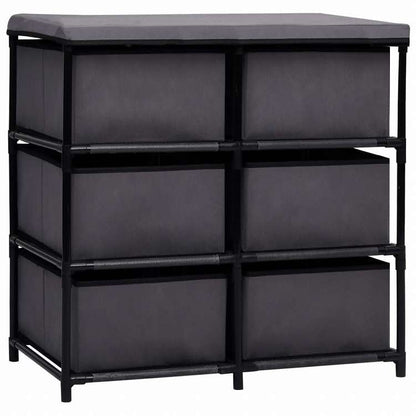 vidaXL 収納キャビネット 引き出し6点付き グレー 55x29x55cm スチール製家具 キャビネット&収納 収納キャビネット・ロッカー(代引不可)