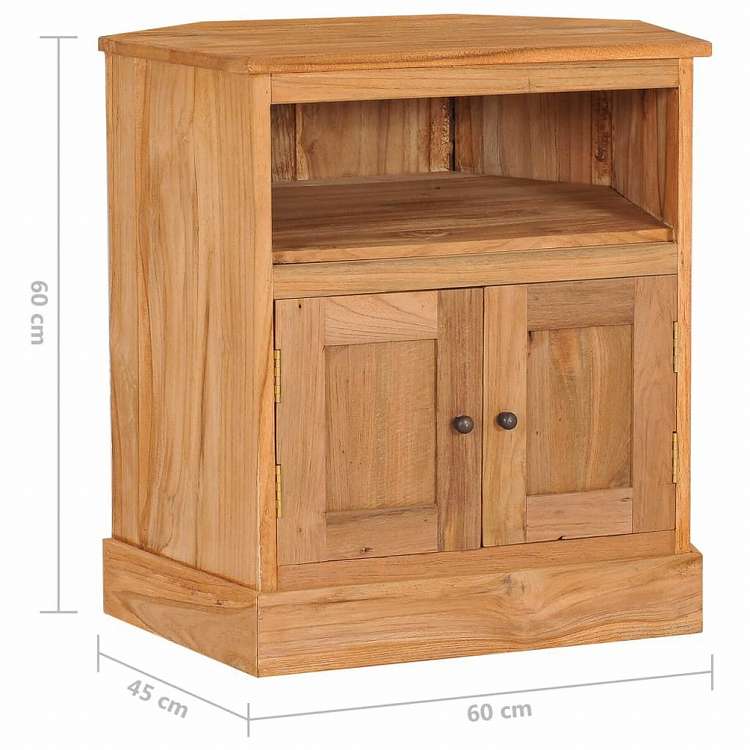 vidaXL コーナーサイドボード 60x45x60cm チーク無垢材家具 キャビネット&収納 サイドボード(代引不可)