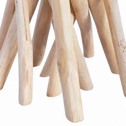 vidaXL コーヒーテーブル ガラス製トップ付き 35x35x50cm チーク無垢材家具 テーブル アクセントテーブル コーヒーテーブル(代引不可)