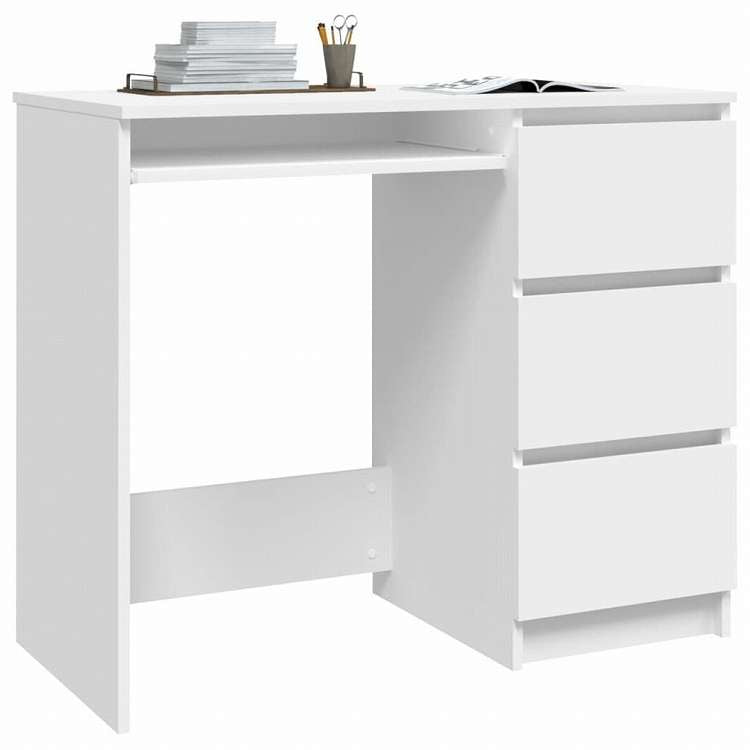 vidaXL デスク ホワイト 90x45x76cm エンジニアリングウッド家具 オフィス家具 デスク(代引不可)