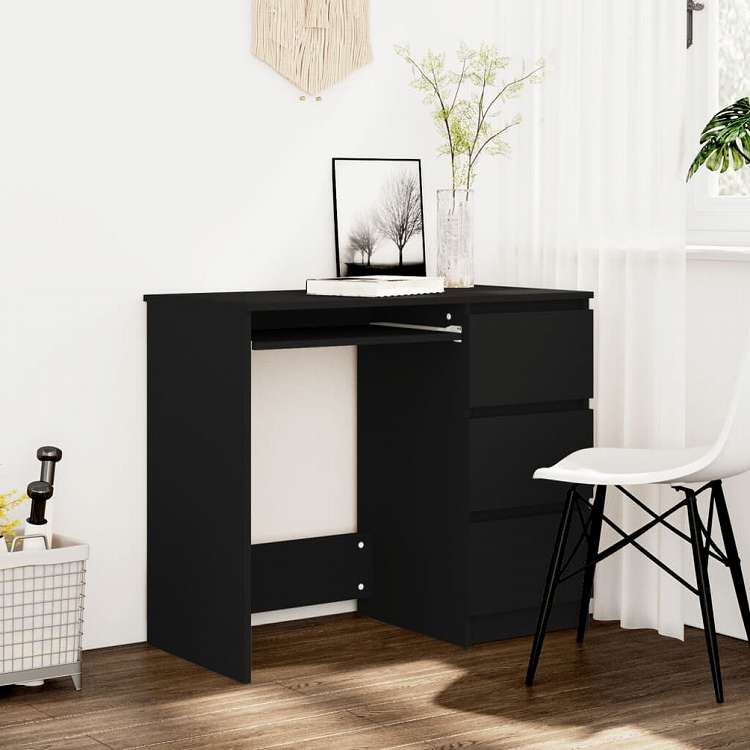 vidaXL デスク ブラック 90x45x76cm エンジニアリングウッド家具 オフィス家具 デスク(代引不可)
