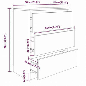 vidaXL サイドボード ホワイト 60x33.5x76cm パーティクルボード家具 キャビネット&収納 サイドボード(代引不可)