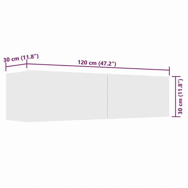 vidaXL TVキャビネット 白色 120x30x30cm エンジニアリングウッド家具 AVラック・テレビ台(代引不可)