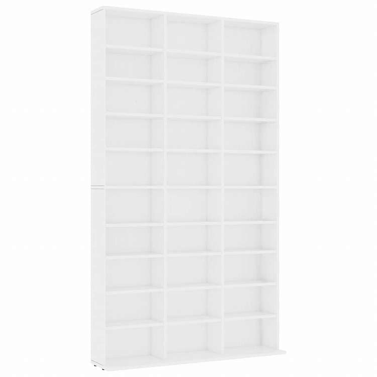 vidaXL CDキャビネット ホワイト102x16x177.5 cm エンジニアリングウッド家具 キャビネット&収納 メディア収納・ラック(代引不可)