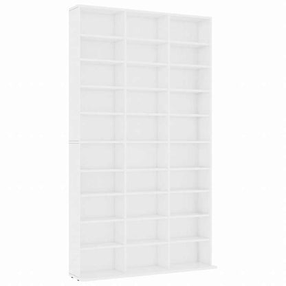 vidaXL CDキャビネット ホワイト102x16x177.5 cm エンジニアリングウッド家具 キャビネット&収納 メディア収納・ラック(代引不可)
