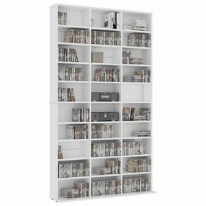 vidaXL CDキャビネット ホワイト102x16x177.5 cm エンジニアリングウッド家具 キャビネット&収納 メディア収納・ラック(代引不可)