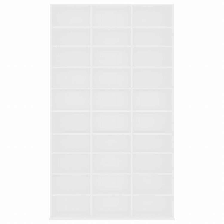 vidaXL CDキャビネット ホワイト102x16x177.5 cm エンジニアリングウッド家具 キャビネット&収納 メディア収納・ラック(代引不可)