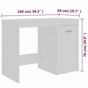 vidaXL デスク ホワイト 100x50x76cm エンジニアリングウッド家具 オフィス家具 デスク(代引不可)