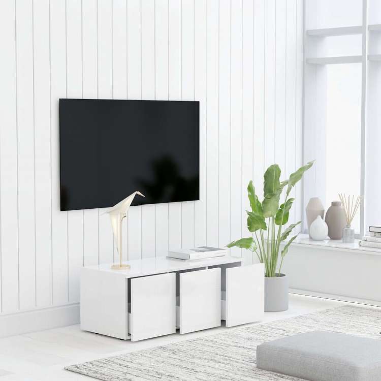 vidaXL TVキャビネット ホワイト 80x34x30cm エンジニアリングウッド家具 AVラック・テレビ台(代引不可)