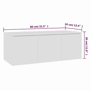 vidaXL TVキャビネット ホワイト 80x34x30cm エンジニアリングウッド家具 AVラック・テレビ台(代引不可)