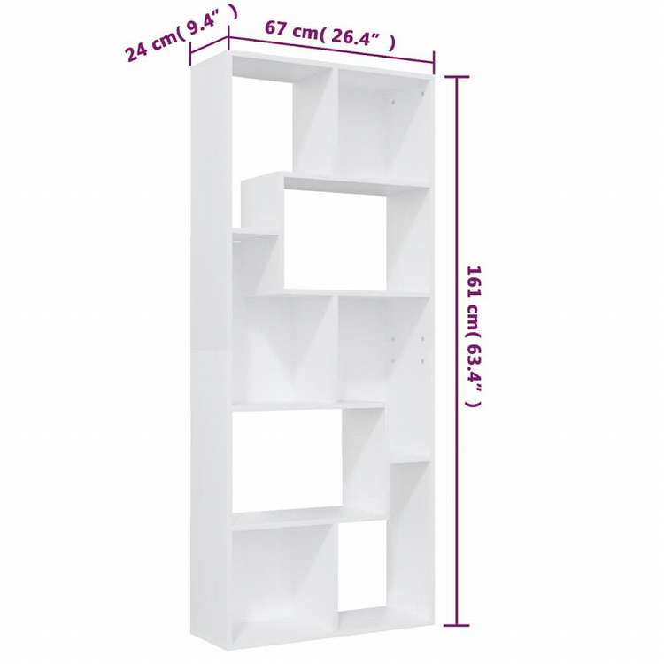 vidaXL ブックキャビネット ホワイト 67x24x161cm エンジニアリングウッド家具 棚 本棚・オープンラック(代引不可)