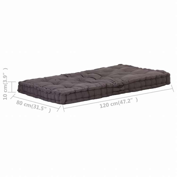 vidaXL パレットフロアクッション 2点 コットン アントラシートホーム&ガーデン デコレーション チェア・ソファクッション(代引不可)