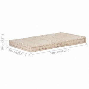 vidaXL パレットフロークッション 2点 コットン ベージュホーム&ガーデン デコレーション チェア・ソファクッション(代引不可)