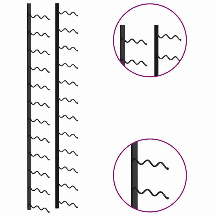 vidaXL 壁掛けワインラック 24本 ブラック 鉄製家具 キャビネット&収納 ワインラック(代引不可)