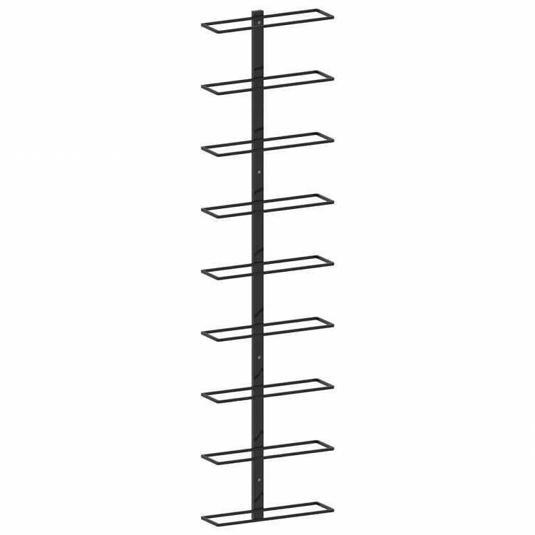 vidaXL 壁掛けワインラック 9本 ブラック 鉄製家具 キャビネット&収納 ワインラック(代引不可)