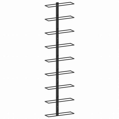 vidaXL 壁掛けワインラック 9本 ブラック 鉄製家具 キャビネット&収納 ワインラック(代引不可)