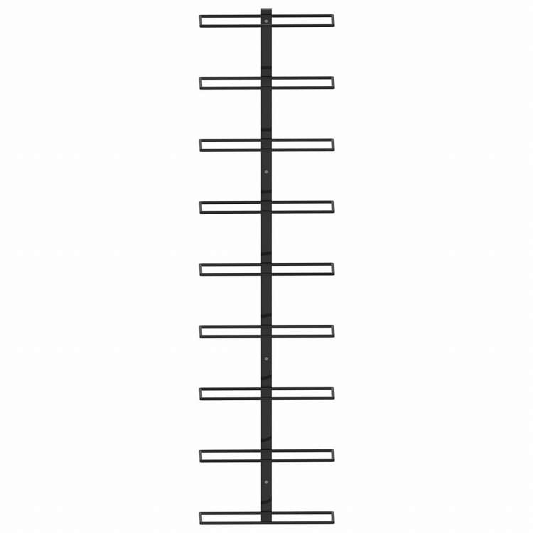 vidaXL 壁掛けワインラック 9本 ブラック 鉄製家具 キャビネット&収納 ワインラック(代引不可)