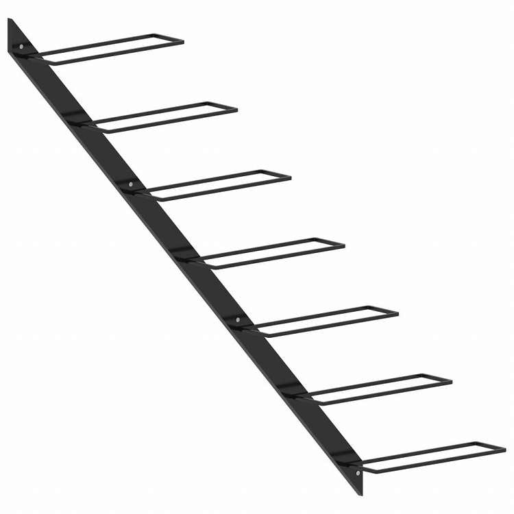 vidaXL 壁掛けワインラック 7本 ブラック 金属製家具 キャビネット&収納 ワインラック(代引不可)