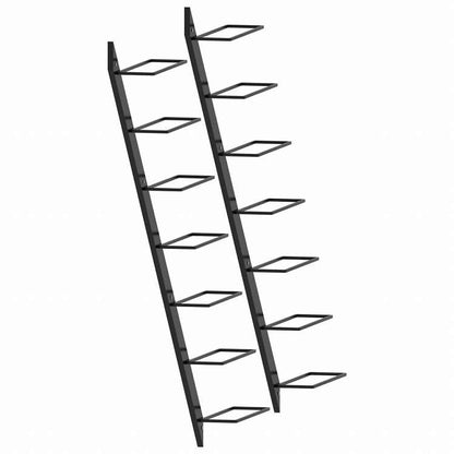 vidaXL 壁掛けワインラック 14本 2点 ブラック 金属製家具 キャビネット&収納 ワインラック(代引不可)