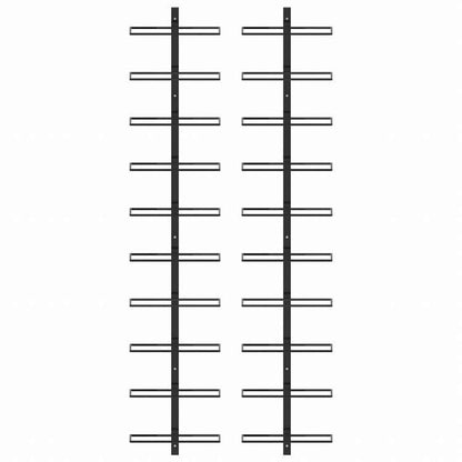 vidaXL 壁掛けワインラック 20本 2点 ブラック 金属製家具 キャビネット&収納 ワインラック(代引不可)
