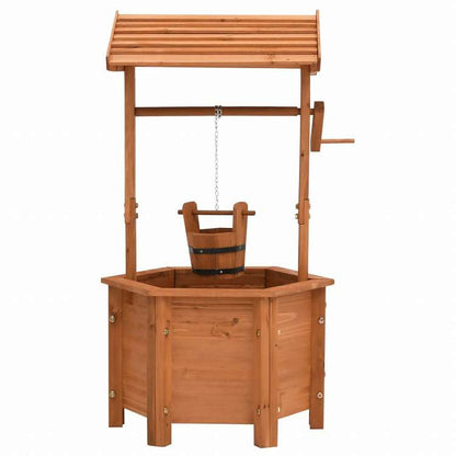 vidaXL ガーデンプランター 願い井戸 40x40x84cm モミ材ホーム&ガーデン デコレーション 芝生の彫刻・像(代引不可)