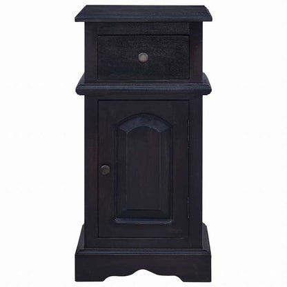 vidaXL ベッドサイドキャビネット ライトブラックコーヒー マホガニー無垢材家具 テーブル ベッドサイドテーブル(代引不可)