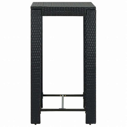 vidaXL ガーデンバーテーブル ブラック 60.5x60.5x110.5 cm ポリラタン製家具 アウトドア家具 アウトドアテーブル(代引不可)