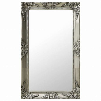vidaXL ウォールミラー バロック調 50x80cm シルバーホーム&ガーデン デコレーション 鏡(代引不可)